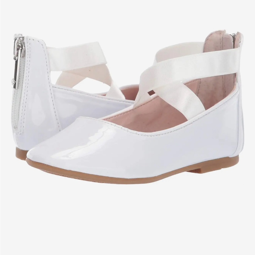 Nina Patent Leather Ballet Flats White